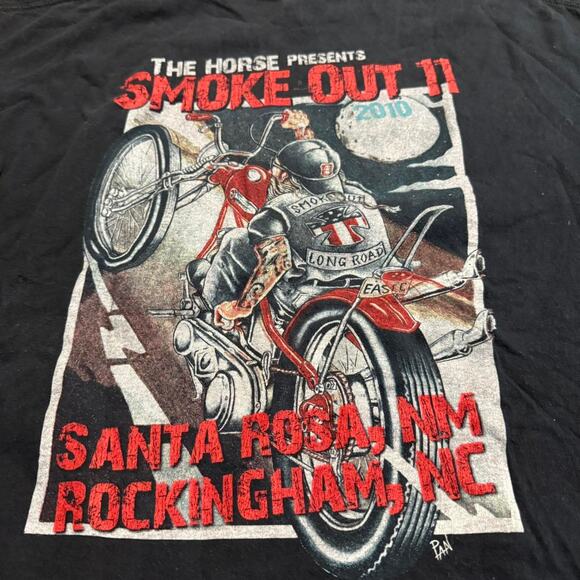 The Horse Presents “Smoke Out 11” 2010 Biker Harley Style Graphic T-Shirt Sz.XL - Picture 2 of 7